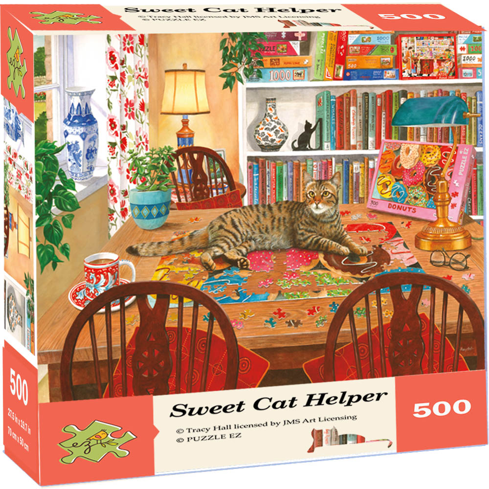 500 Piece Cat & bookshelf Puzzle