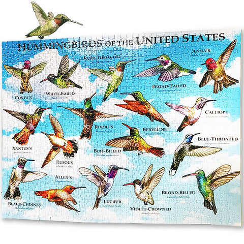 Hummingbird of The United States Puzzle 1000 Piece - Collage Jigsaw Puzzles for Bird Lovers