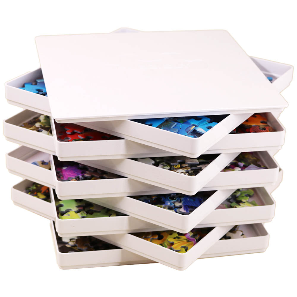 Jigsaw Puzzle Storage and Sorting Trays Pack of 8 - Stackable, Puzzle  Shaped Organizer Trays
