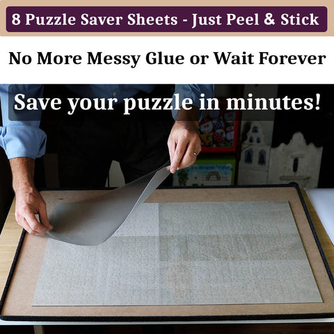 Puzzle Glue Alternative! Extra Large & Thick Puzzle Glue Sheets - 8 Sheets