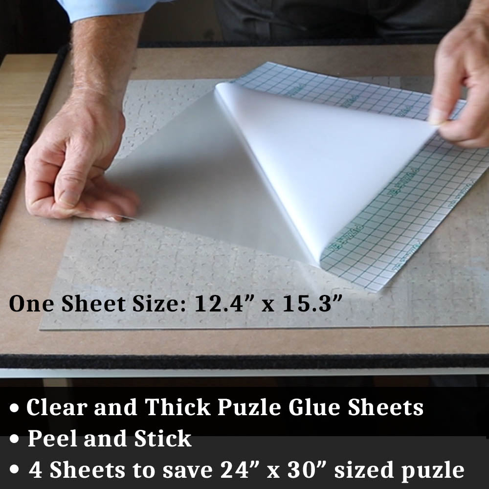 9 X 1000 Piece Puzzle Glue Sheets Clear Saver Peel and Stick 54 Puzzle  Saver Sheets