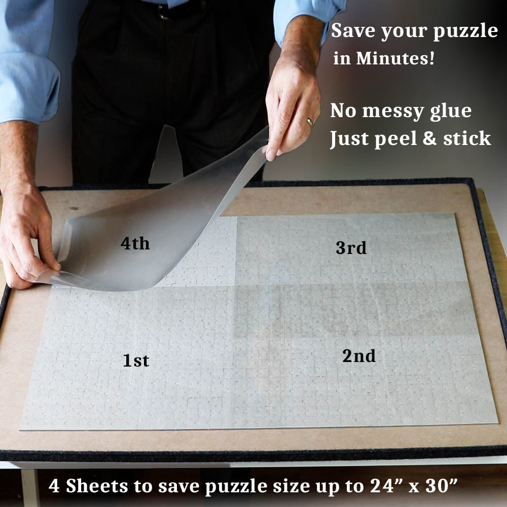 24 Glue Sheets Puzzle Saver, Puzzle Glue and Frame, No Mess Puzzle Saver  Kit for Large Puzzles - Puzzle Glue Sheets to Preserve Finished Puzzle Save  4