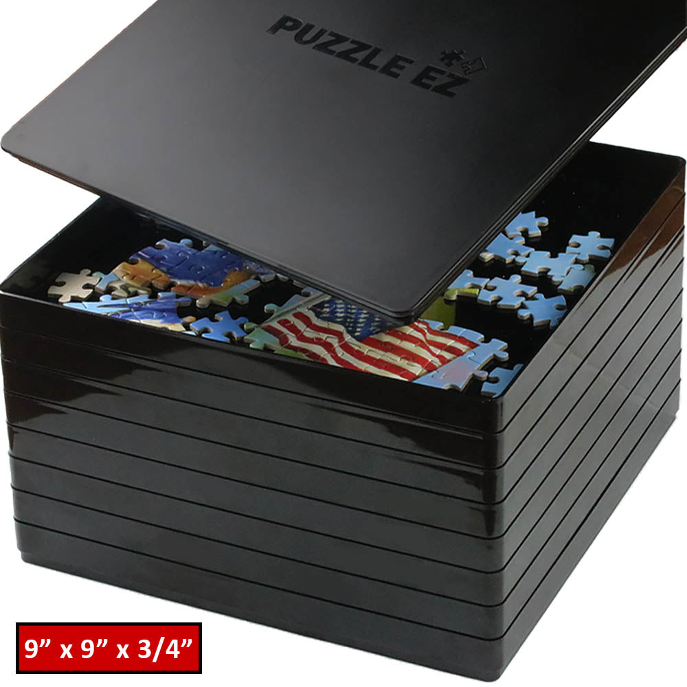 Jigitz Jigsaw Puzzle Sorter Trays 7.9 x 7.9 - 6PK Plastic Puzzle Organizer  Trays in Green 
