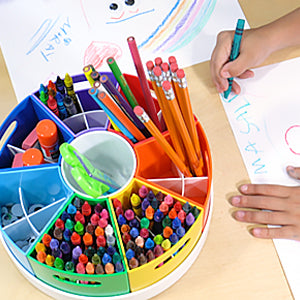 Crayon Organizer and Storage Lazy Susan School Art Supplies Caddy