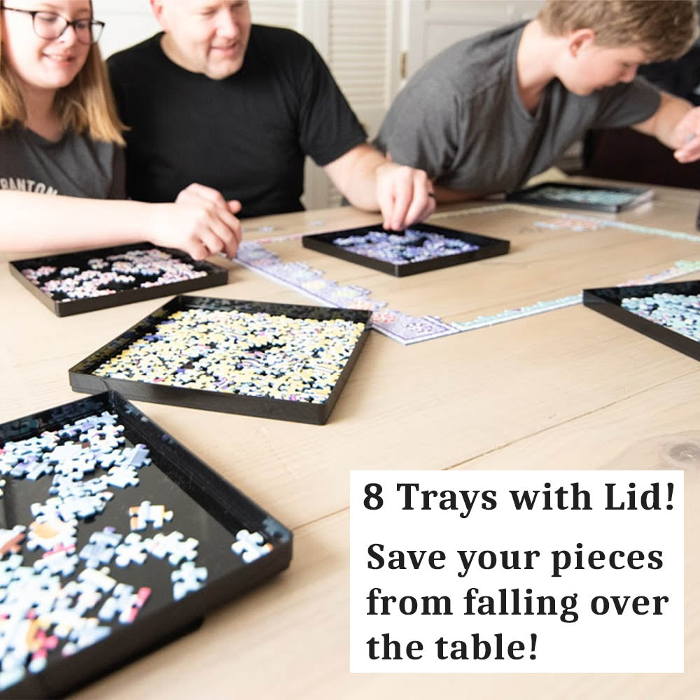 8 Puzzle Sorting Trays with Lid 8 x 8 - Jigsaw Puzzle