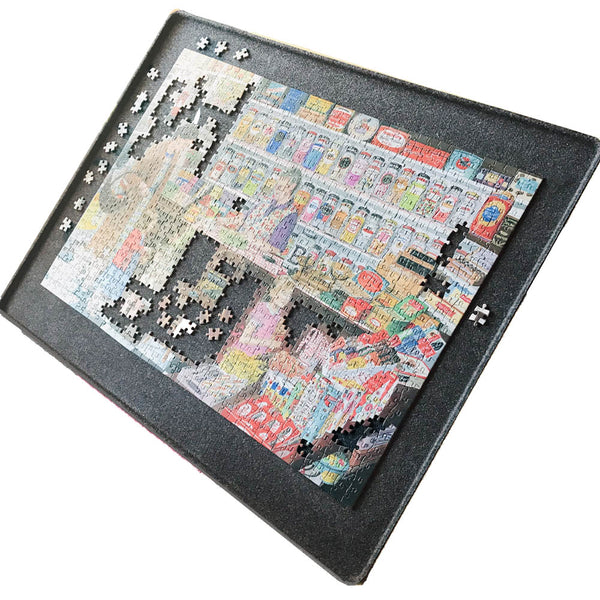 1000 Piece Puzzle Board with Rigid Felt Board Cover - Dark Grey
