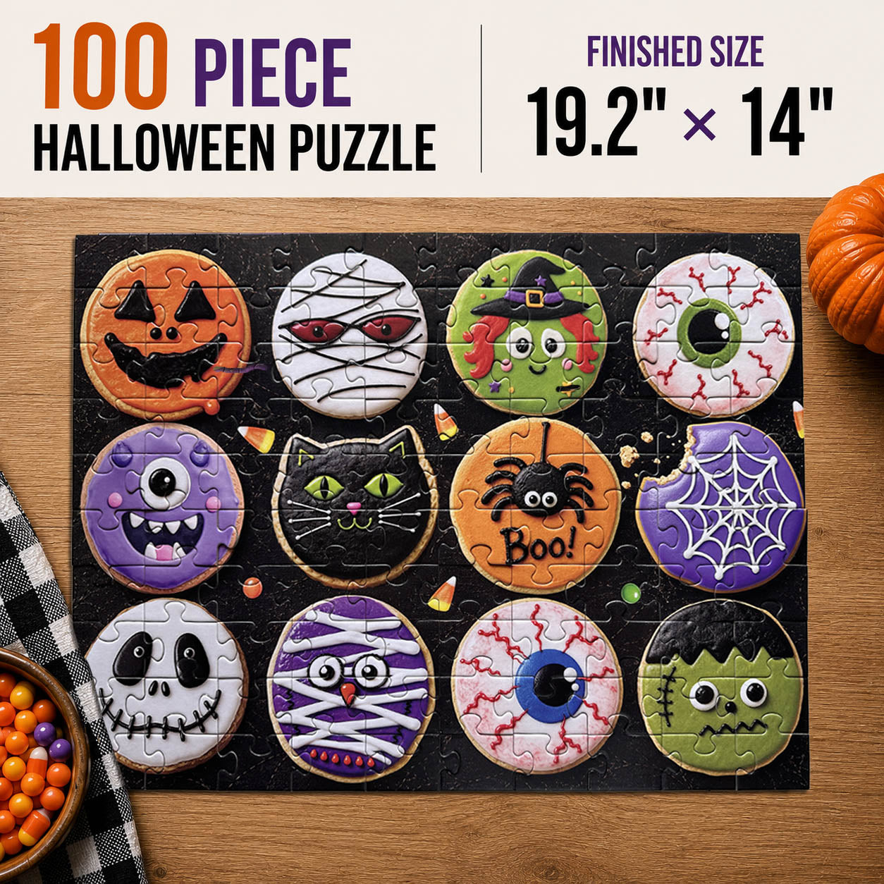 Halloween Puzzle 100 Pieces for Kids & Adults