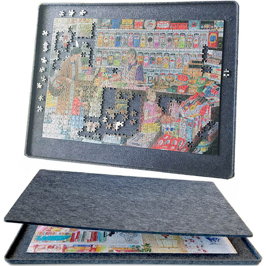 1000 Piece Felt Puzzle Board Flipper with Cover - Gray