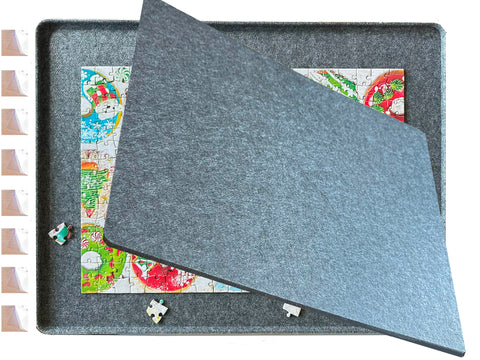 Grey 2000 Piece Puzzle Board with Cover Size 40.5" x 30.5" with 8 Pack Puzzle Glue Sheets