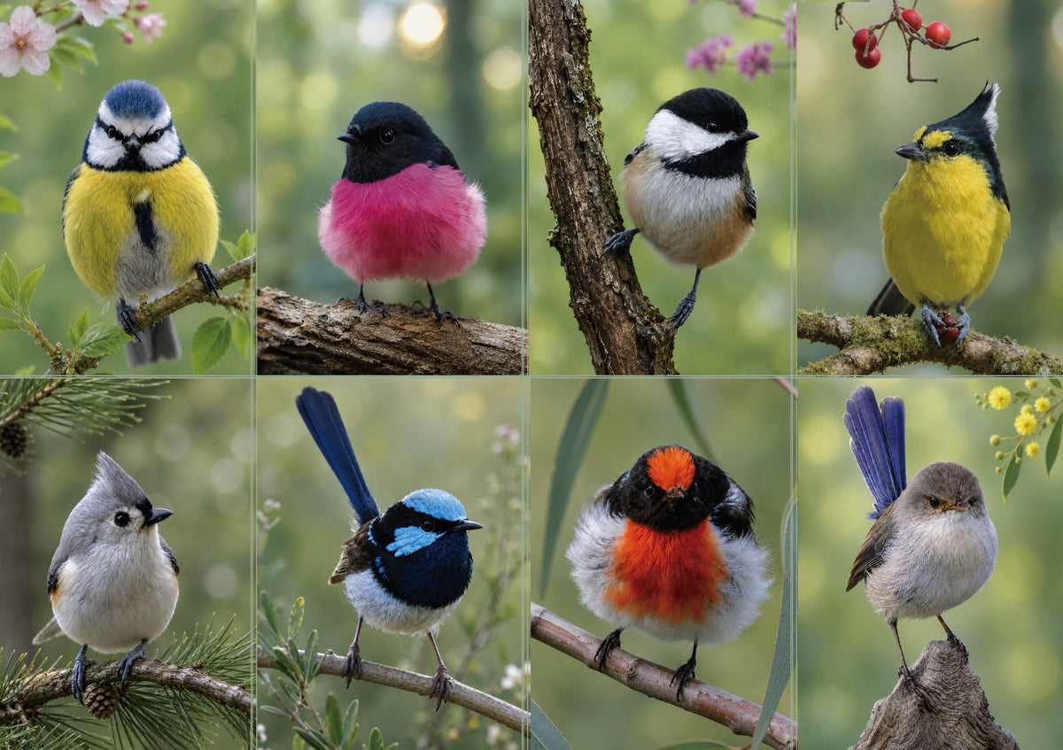 300 Piece Bird Puzzle for Adults – Colorful Real Birds Photos Collage