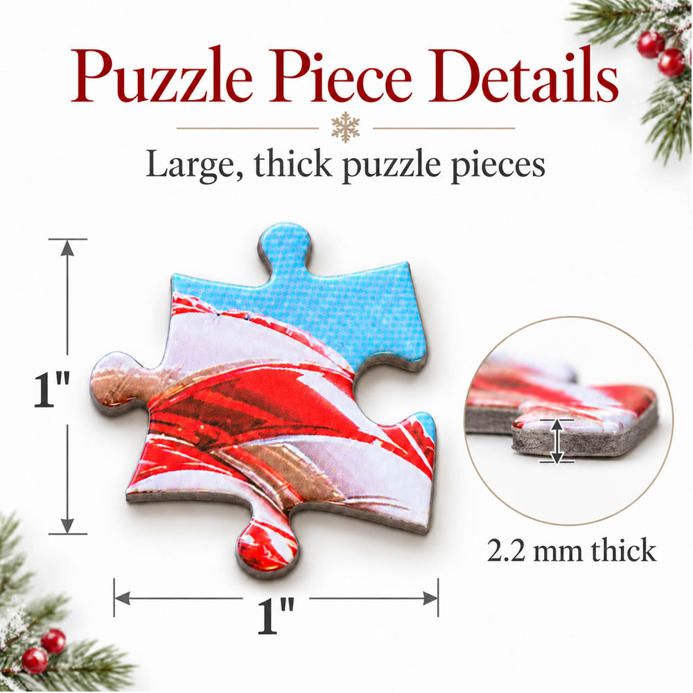 Christmas Puzzles 300 Pieces for Kids Adults and Family Large Pieces– Christmas Train 300 Piece Winter Jigsaw Puzzle