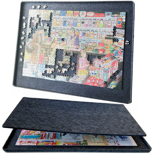 1000 Piece Puzzle Board with Rigid Felt Board Cover - Dark Grey